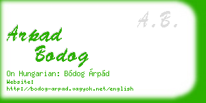 arpad bodog business card